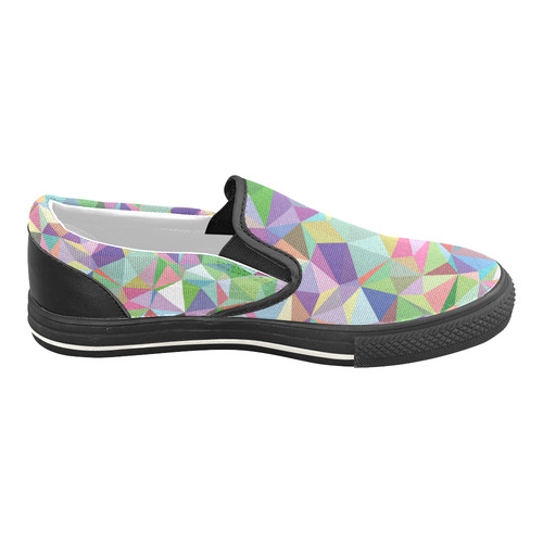 Mosaic Pattern 5 Women's Slip-on Canvas Shoes/Large Size (Model 019)