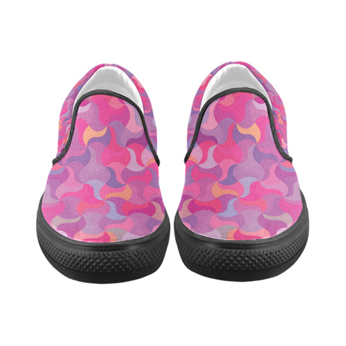 Mosaic Pattern 4 Women's Slip-on Canvas Shoes (Model 019)