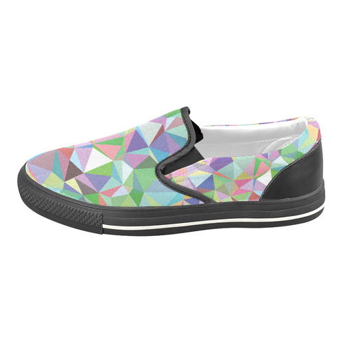 Mosaic Pattern 5 Women's Slip-on Canvas Shoes/Large Size (Model 019)