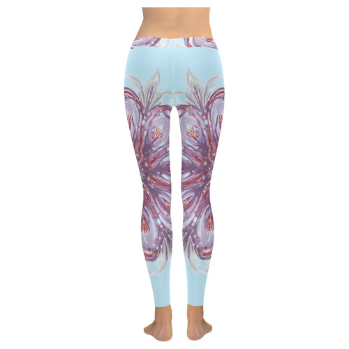 flower 7 Women's Low Rise Leggings (Invisible Stitch) (Model L05)