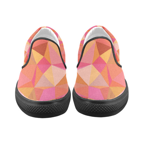 Mosaic Pattern 3 Women's Slip-on Canvas Shoes/Large Size (Model 019)