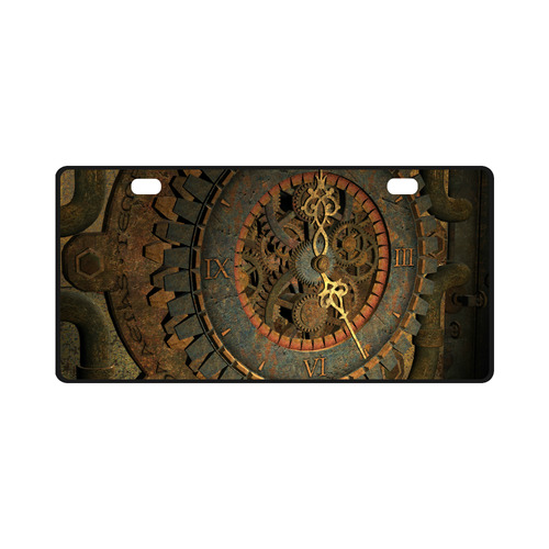 Steampunk, clockwork License Plate