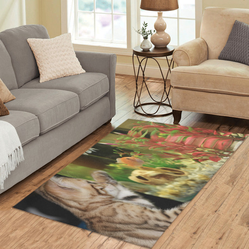 Wishing To Be Fishing Kitten Area Rug 5'x3'3''