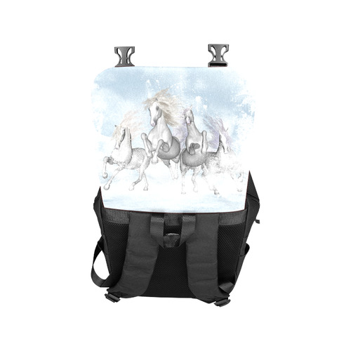 Awesome white wild horses Casual Shoulders Backpack (Model 1623)