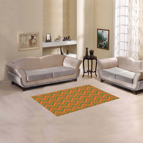 Autumn Colored Zigzag Area Rug 2'7"x 1'8‘’