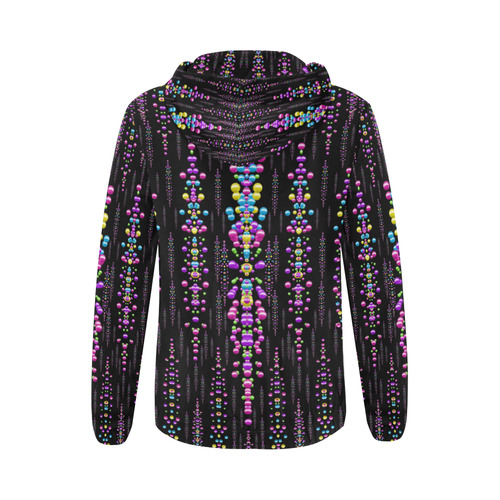 rainbow asteroid pearls in the wonderful night All Over Print Full Zip Hoodie for Women (Model H14)
