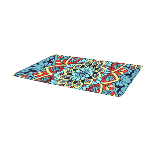 Red Yellow Blue Floral Mandala Area Rug 9'6''x3'3''