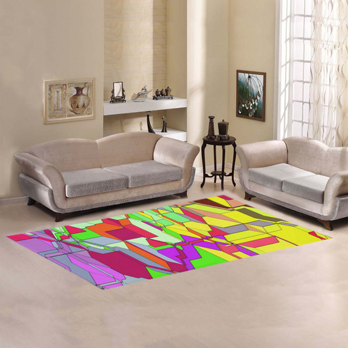 Retro Color Pop Geometric Fun 1 Area Rug 7'x3'3''