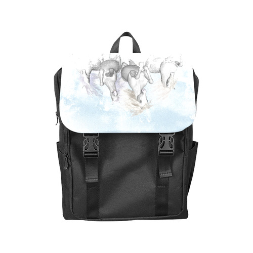 Awesome white wild horses Casual Shoulders Backpack (Model 1623)