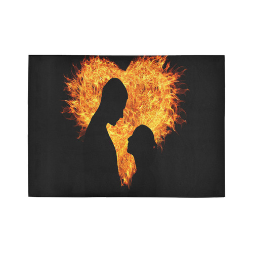 Sunset Silhouette Couple Area Rug7'x5'