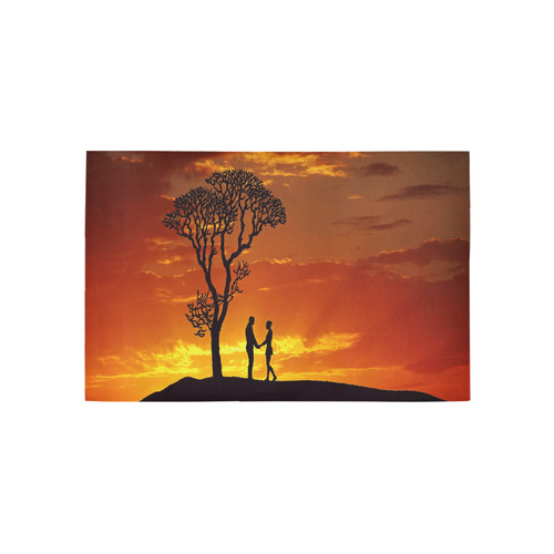 Lovers Sunset Silhouette Area Rug 5'x3'3''