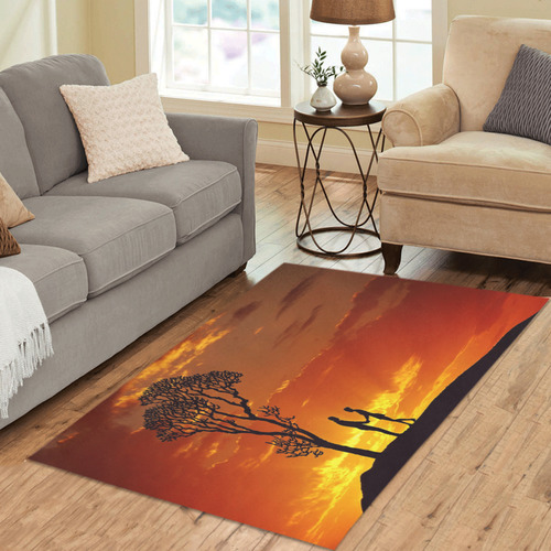 Lovers Sunset Silhouette Area Rug 5'x3'3''