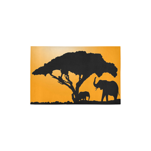 African Elephants Sunset Silhouette Area Rug 2'7"x 1'8‘’