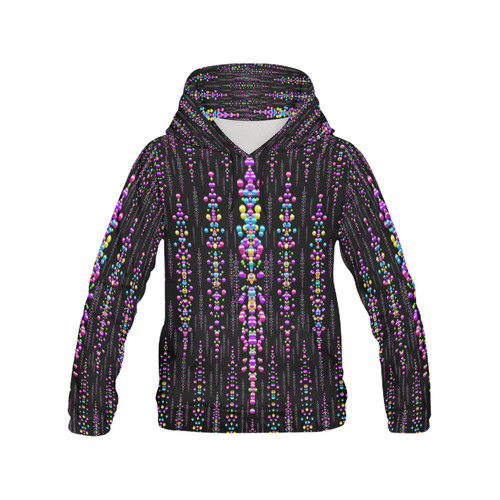 rainbow asteroid pearls in the wonderful night All Over Print Hoodie for Women (USA Size) (Model H13)