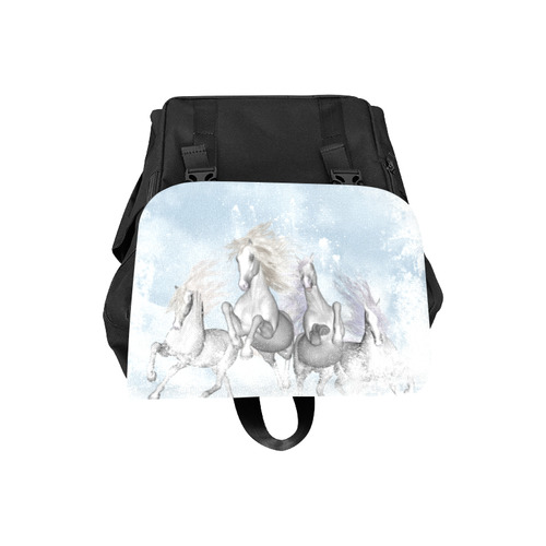 Awesome white wild horses Casual Shoulders Backpack (Model 1623)