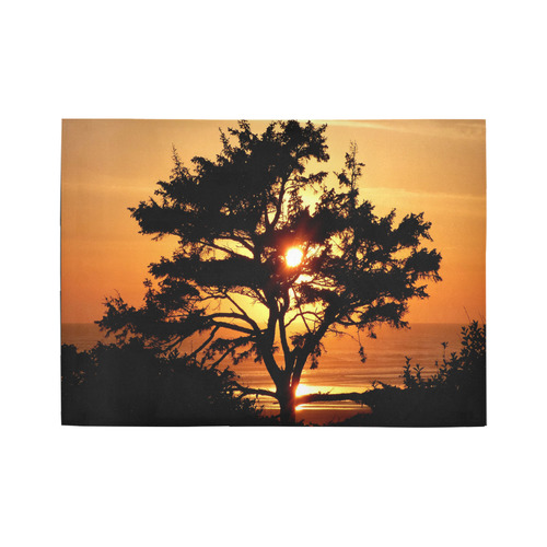 Sunset Silhouette Tree Area Rug7'x5'