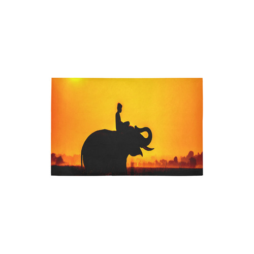 Elephant Ride Sunset Silhouette Area Rug 2'7"x 1'8‘’