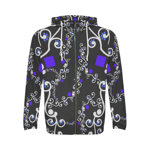 Blue Purple Connection All Over Print Full Zip Hoodie for Men (Model H14)