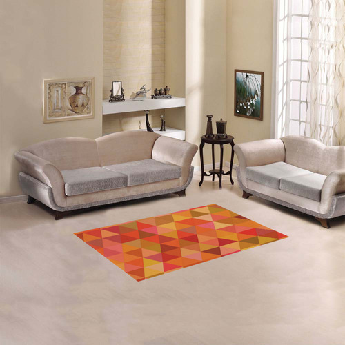 Autumn Colored Triangles Orange Area Rug 2'7"x 1'8‘’