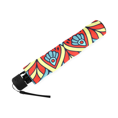 Red Yellow Blue Floral Mandala Foldable Umbrella (Model U01)