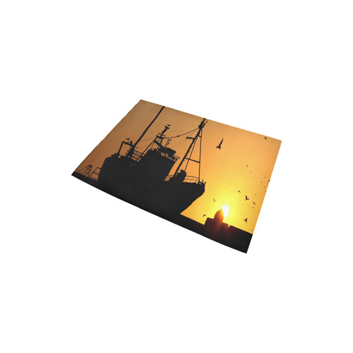 Ship At Sea Sunset Silhouette Area Rug 2'7"x 1'8‘’