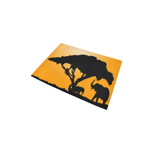 African Elephants Sunset Silhouette Area Rug 2'7"x 1'8‘’