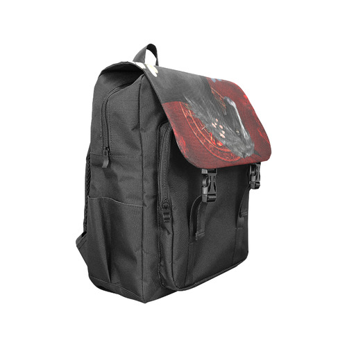 Black horse with flowers Casual Shoulders Backpack (Model 1623)