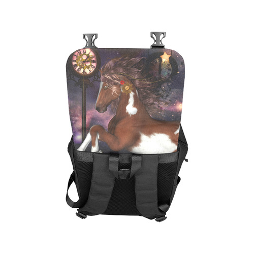 Awesome steampunk horse with clocks gears Casual Shoulders Backpack (Model 1623)