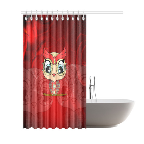 Cute owl, mandala design colorful Shower Curtain 72"x84"