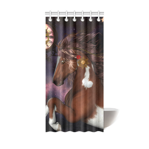 Awesome steampunk horse with clocks gears Shower Curtain 36"x72"