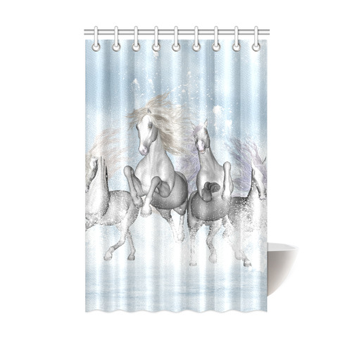 Awesome white wild horses Shower Curtain 48"x72"