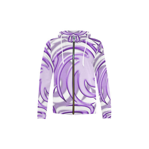 3-D Lilac Ball All Over Print Full Zip Hoodie for Kid (Model H14)