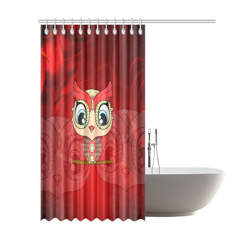 Cute owl, mandala design colorful Shower Curtain 69"x84"