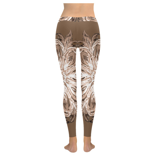 flower 13 Women's Low Rise Leggings (Invisible Stitch) (Model L05)