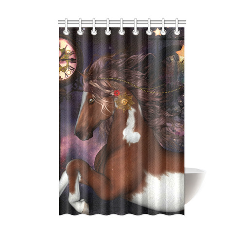 Awesome steampunk horse with clocks gears Shower Curtain 48"x72"