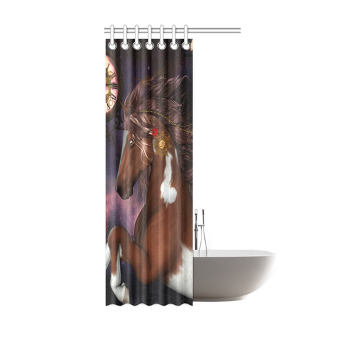 Awesome steampunk horse with clocks gears Shower Curtain 36"x72"