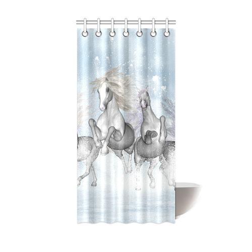 Awesome white wild horses Shower Curtain 36"x72"