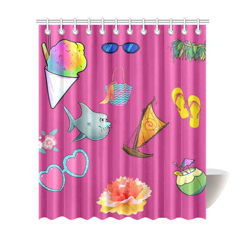 Aloha - Summer Fun 1 Shower Curtain 72"x84"