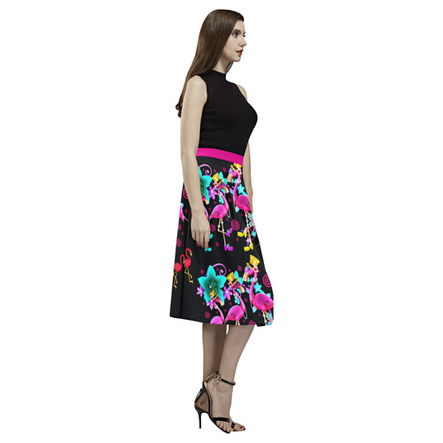 Fashionista pink flamingo gal Aoede Crepe Skirt (Model D16)