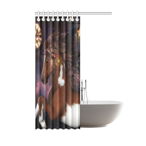 Awesome steampunk horse with clocks gears Shower Curtain 48"x72"