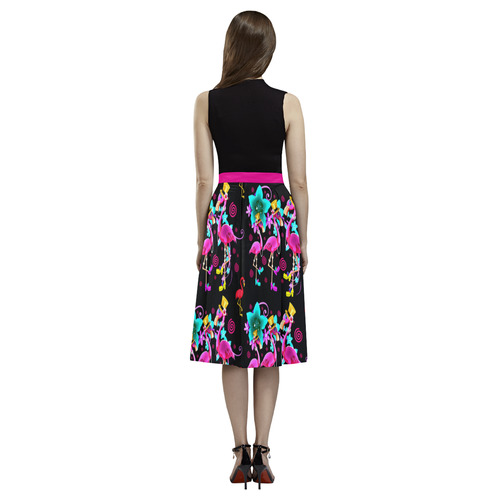 Fashionista pink flamingo gal Aoede Crepe Skirt (Model D16)