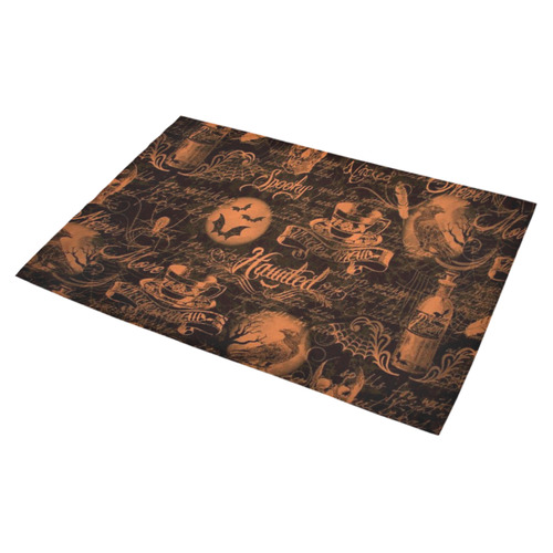 Black & Orange Haunted Halloween Azalea Doormat 30" x 18" (Sponge Material)