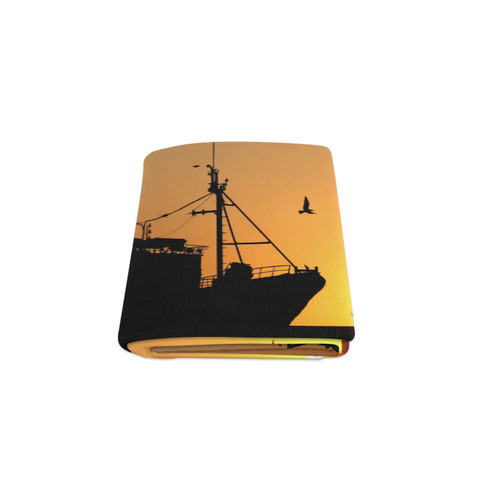 Ship At Sea Sunset Silhouette Blanket 50"x60"