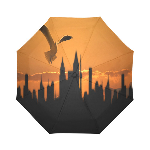 Owl Sunset Silhouette Auto-Foldable Umbrella (Model U04)
