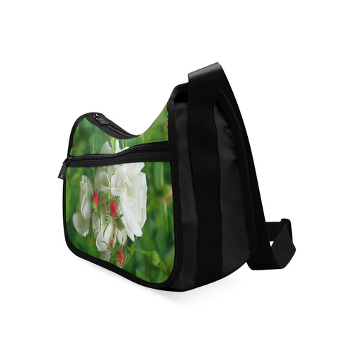 White Roses Red Rosebuds Floral Nature Crossbody Bags (Model 1616)