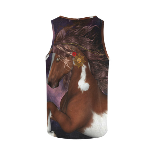 Awesome steampunk horse with clocks gears All Over Print Tank Top for Women (Model T43)