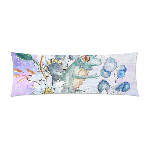 The frog with  waterlily Custom Zippered Pillow Case 21"x60"(Two Sides)