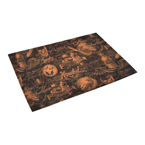 Black & Orange Haunted Halloween Azalea Doormat 24" x 16" (Sponge Material)