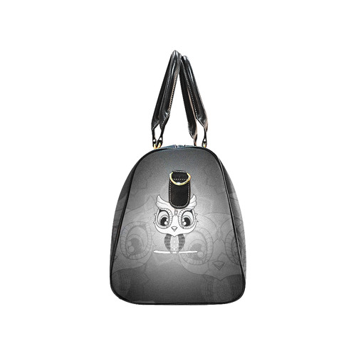 Cute owl, mandala design black and white New Waterproof Travel Bag/Large (Model 1639)