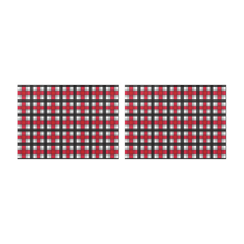 Plaid tartan red black Placemat 14’’ x 19’’ (Set of 2)